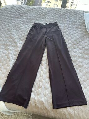 Wide Leg Dark Brown Dress Pants